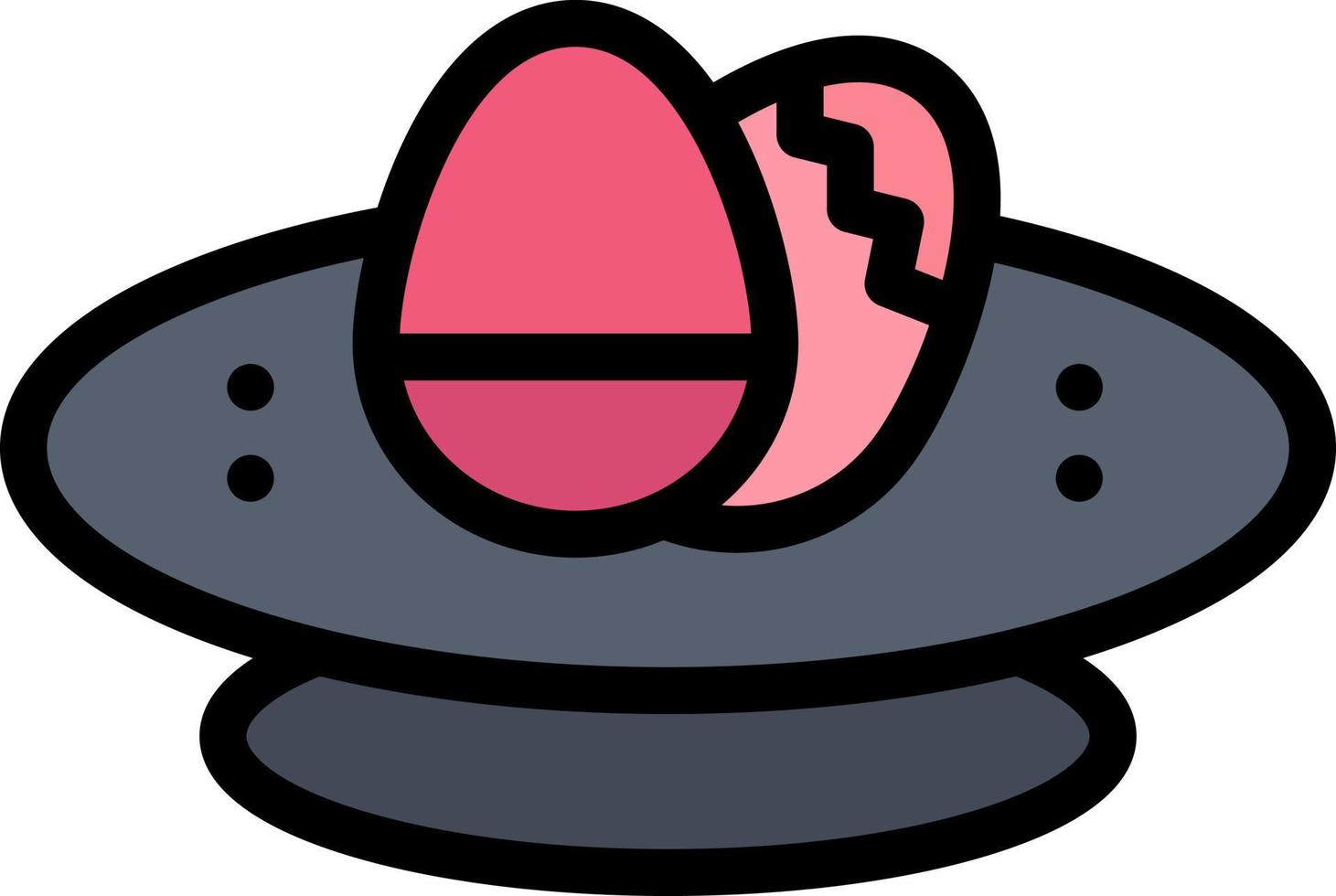 Bowl Celebration Easter Egg Nest  Flat Color Icon Vector icon banner Template