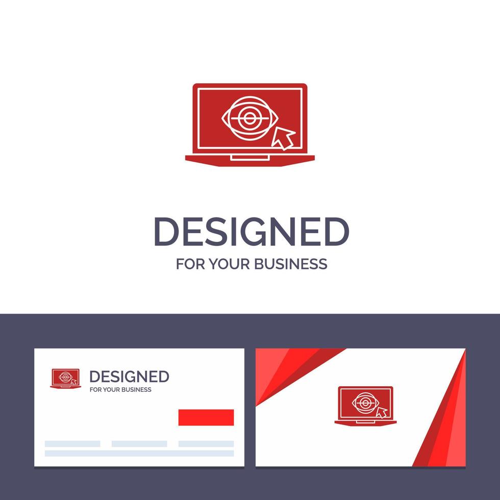 Creative Business Card and Logo template Laptop Monitor Lcd Presentation Vector Illustration