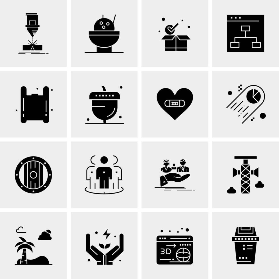 16 iconos de negocios universales vector ilustración de icono creativo para usar en proyectos relacionados con la web y dispositivos móviles