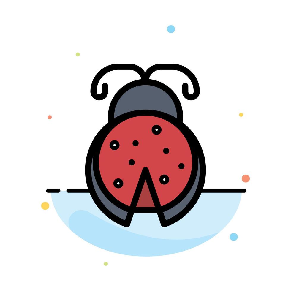 Bug Insect Ladybug Spring Abstract Flat Color Icon Template vector