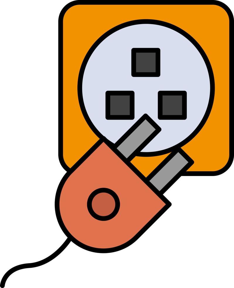 enchufe eléctrico cable eléctrico carga color plano icono vector icono banner plantilla