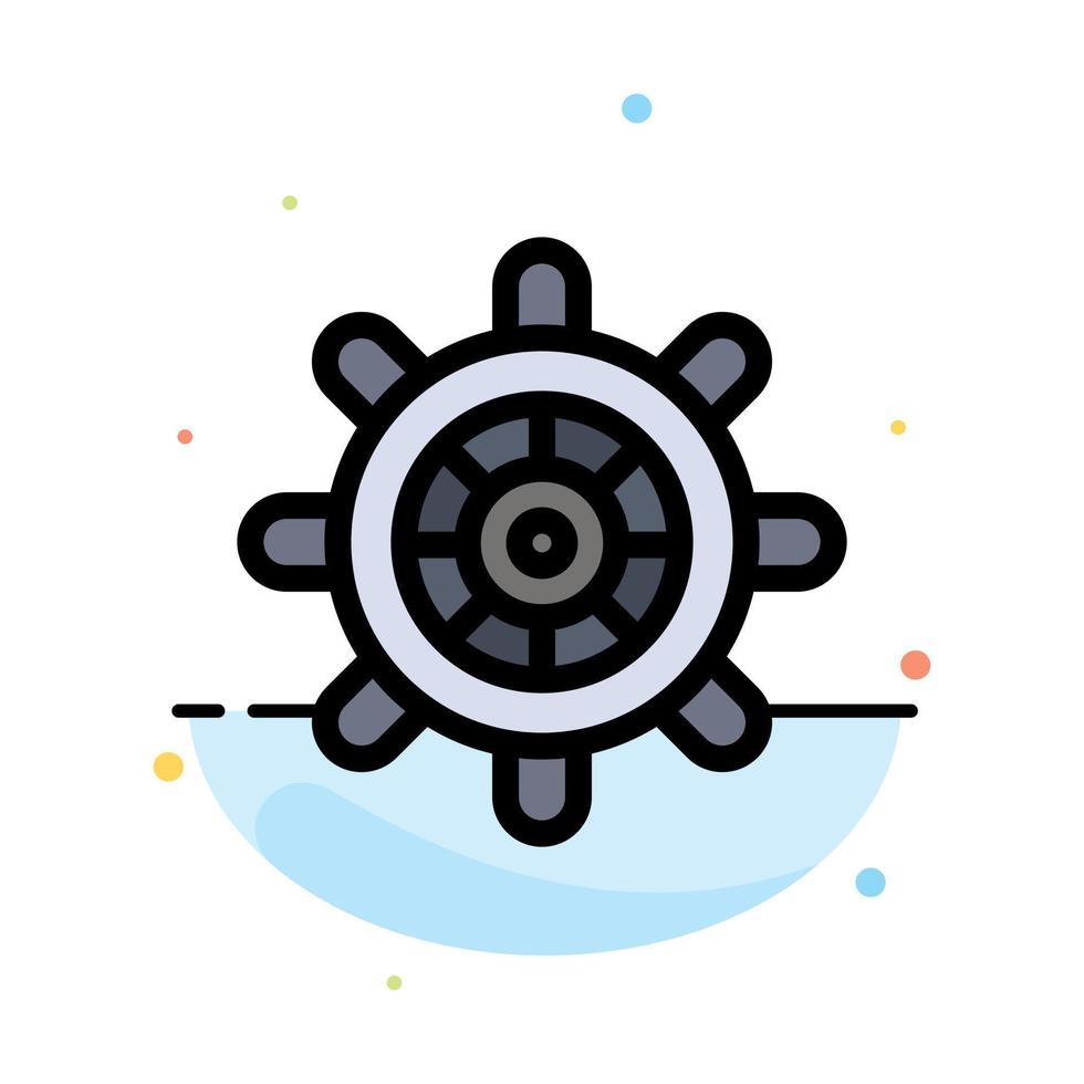 Boat Ship Wheel Abstract Flat Color Icon Template vector
