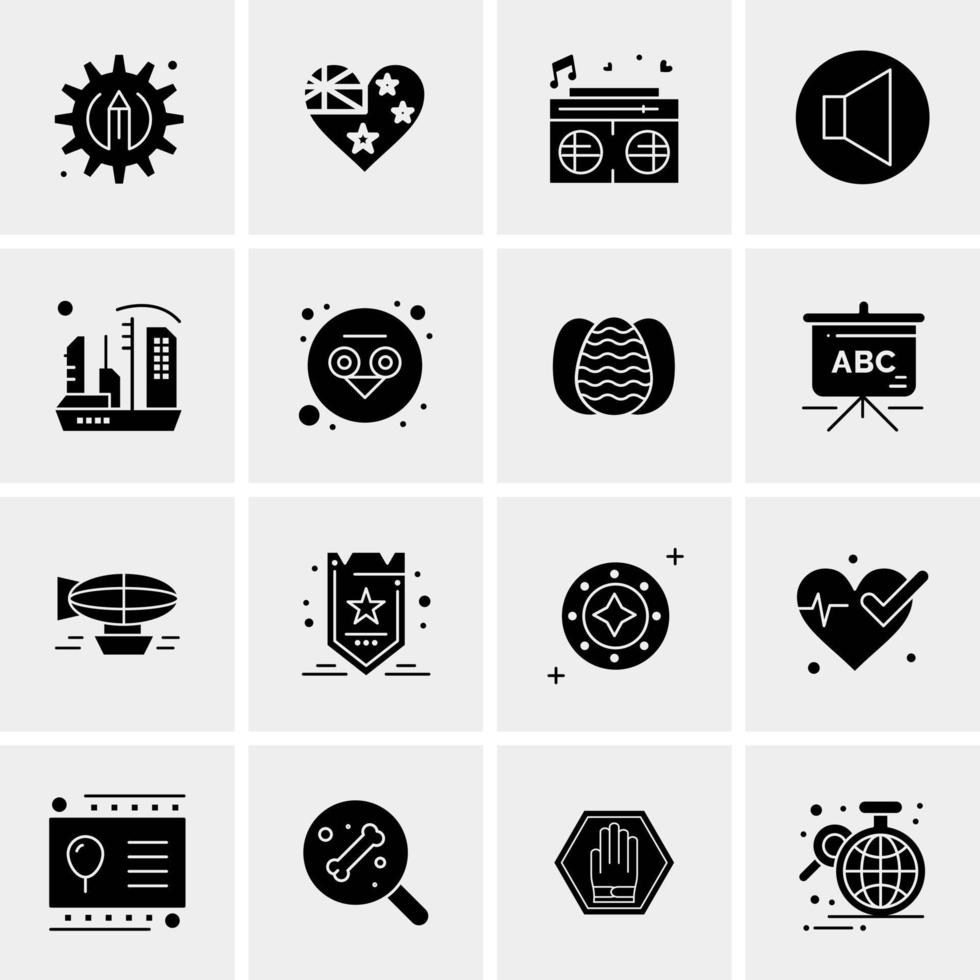 16 iconos de negocios universales vector ilustración de icono creativo para usar en proyectos relacionados con la web y dispositivos móviles