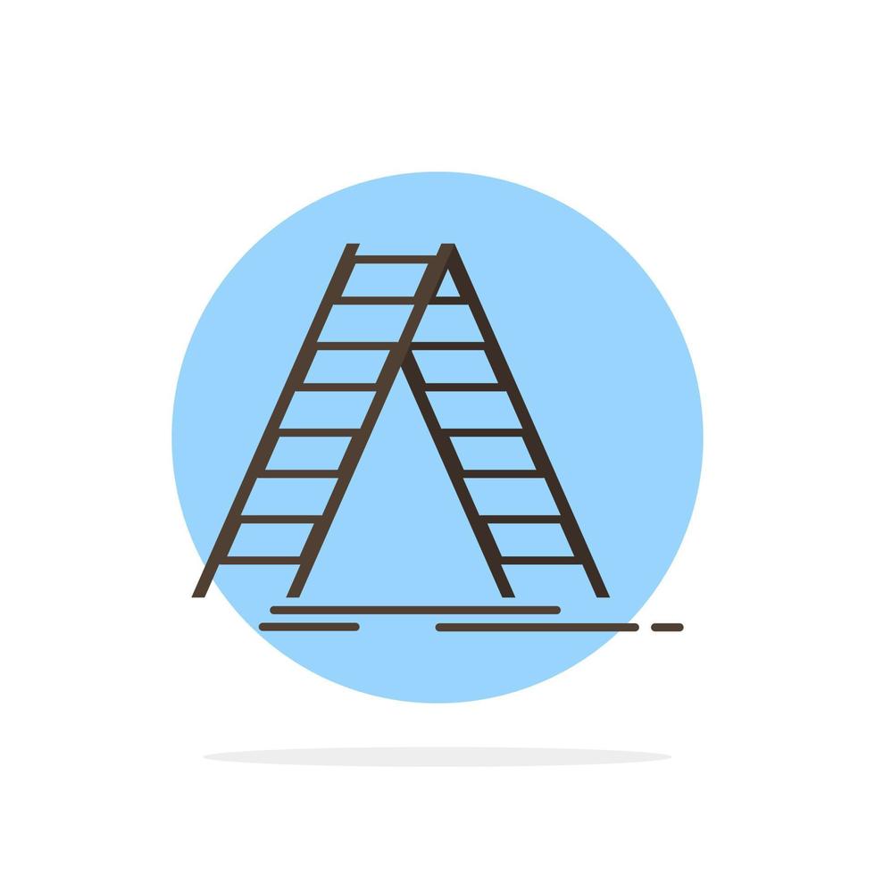 Ladder Building Construction Repair Abstract Circle Background Flat color Icon vector