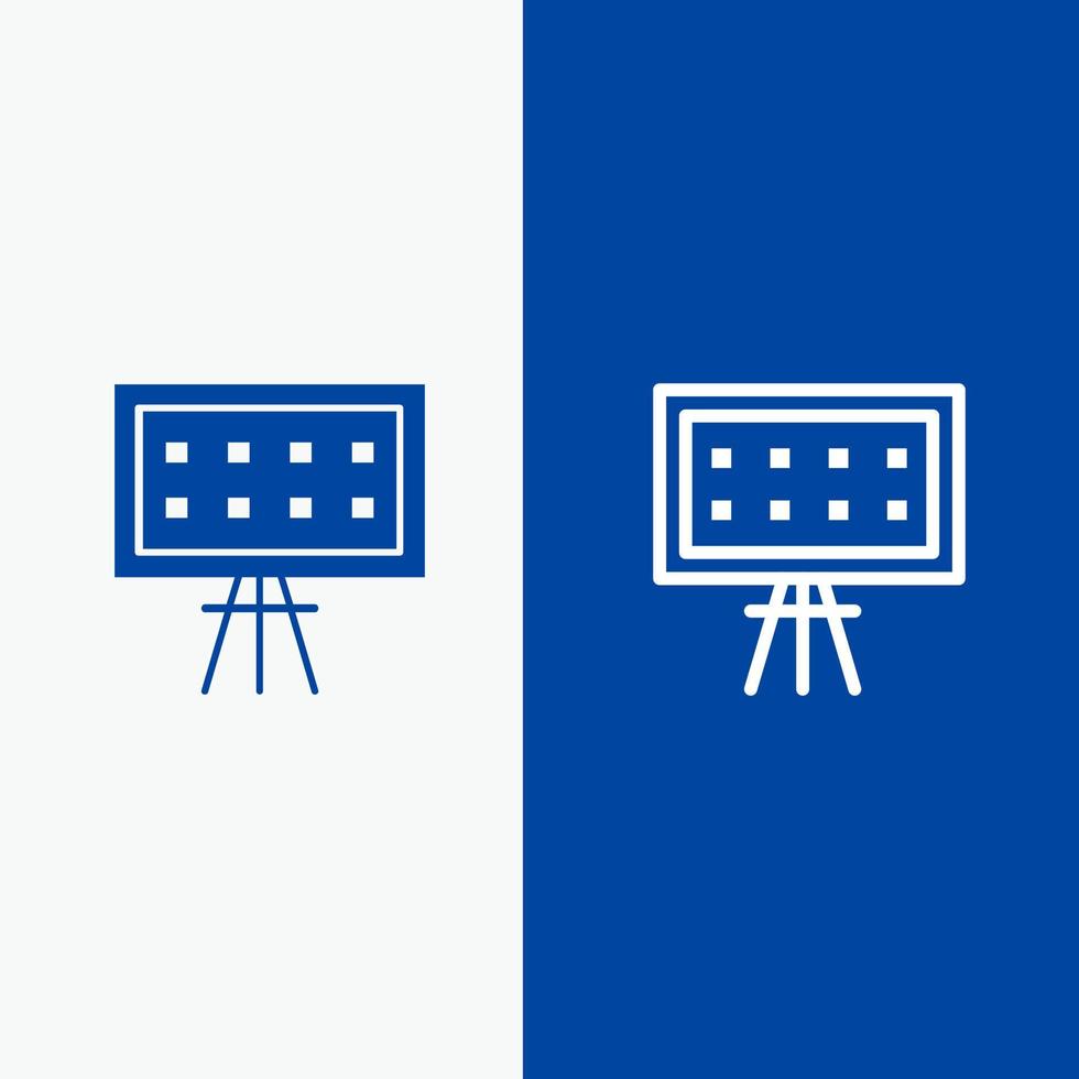 Alphabet Board Education Presentation Line and Glyph Solid icon Blue banner Line and Glyph Solid icon Blue banner vector