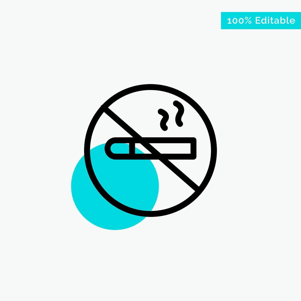 Smoking No Smoking Cigarette Health turquoise highlight circle point Vector icon