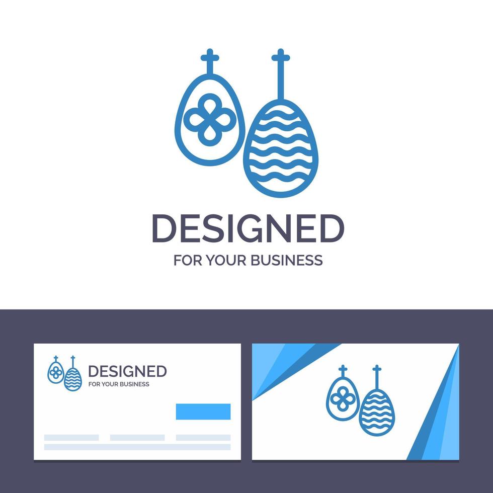 Creative Business Card and Logo template Celebration Easter Egg Food Vector Illustration