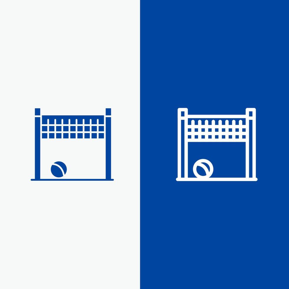 Game Goalpost Net Volleyball Line and Glyph Solid icon Blue banner Line and Glyph Solid icon Blue banner vector