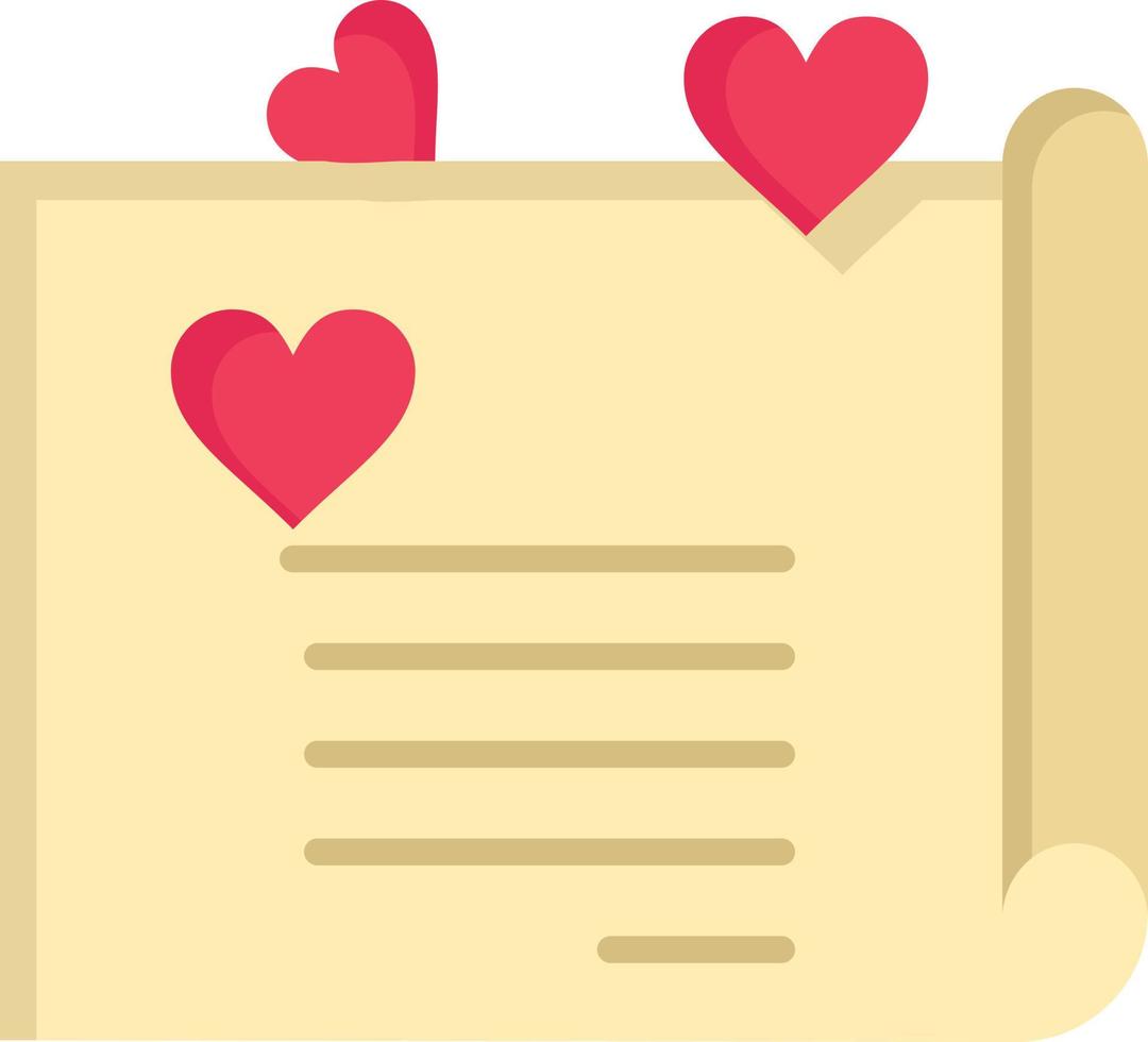 carta de amor tarjeta de boda propuesta de pareja amor icono de color plano icono de vector plantilla de banner