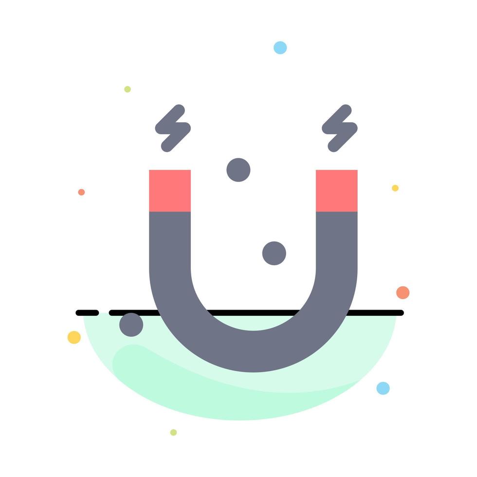 Education Magnet Science Abstract Flat Color Icon Template vector