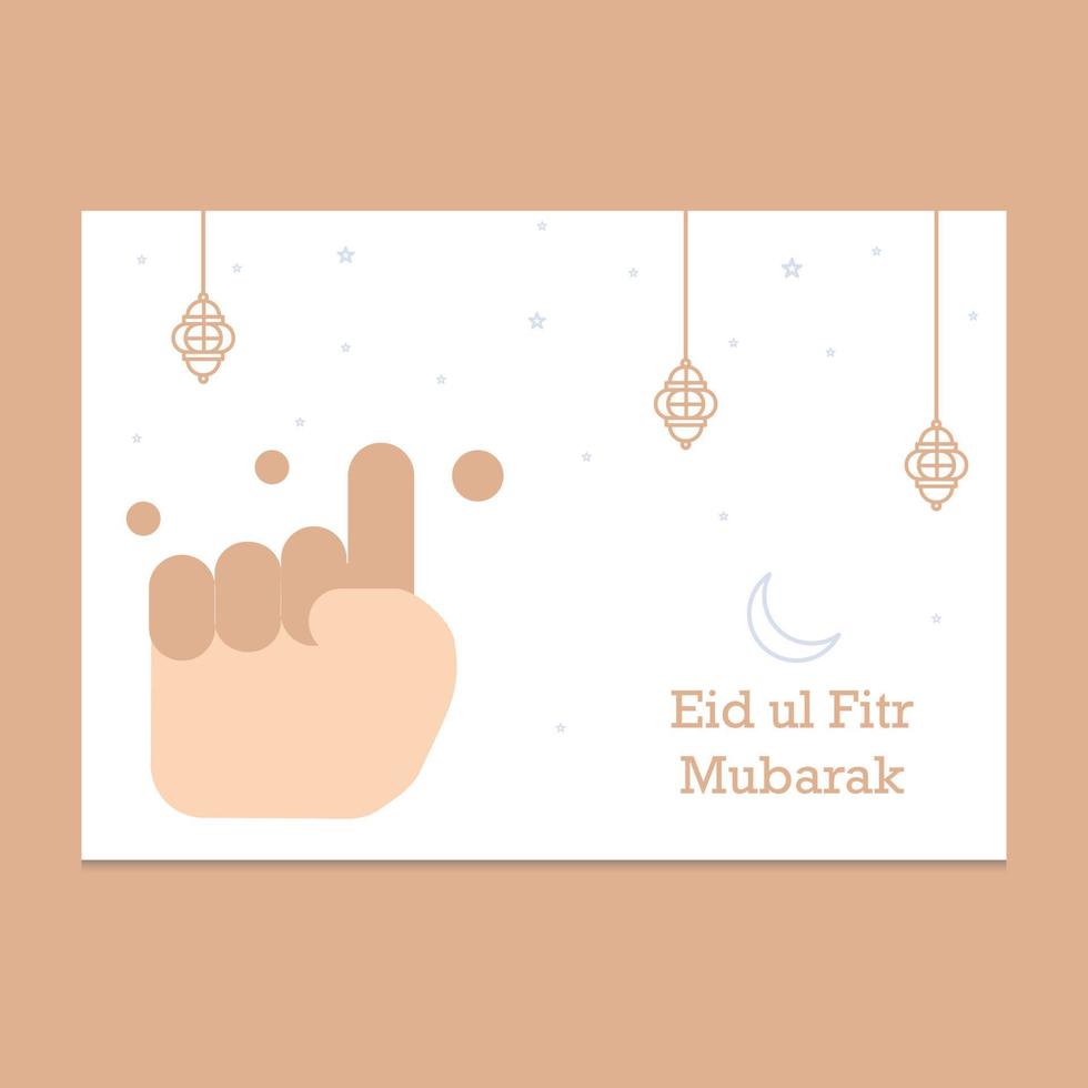 ilustración de tarjeta de felicitación de eid mubarak vector