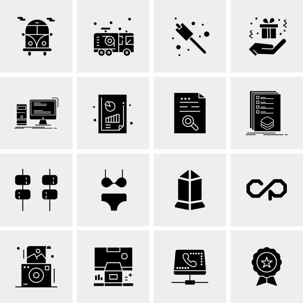 16 iconos de negocios universales vector ilustración de icono creativo para usar en proyectos relacionados con la web y dispositivos móviles