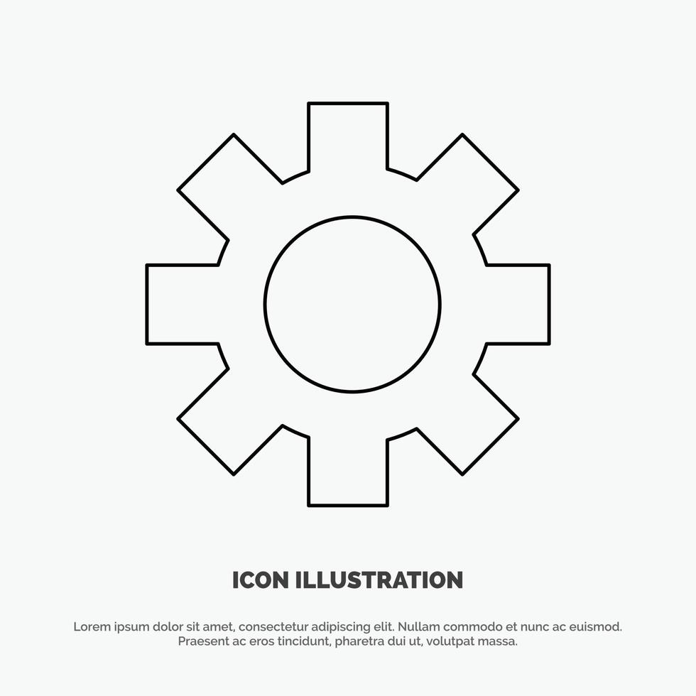 Setting Gear Logistic Global Line Icon Vector