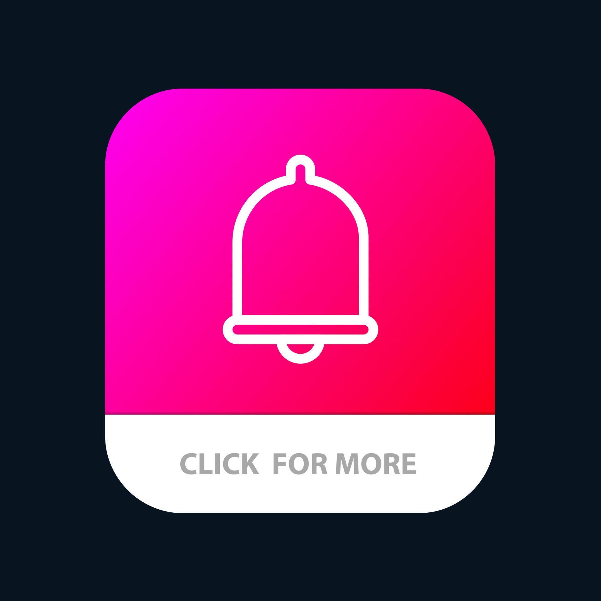 Alert Bell Notification Sound Mobile App Button Android and IOS Line