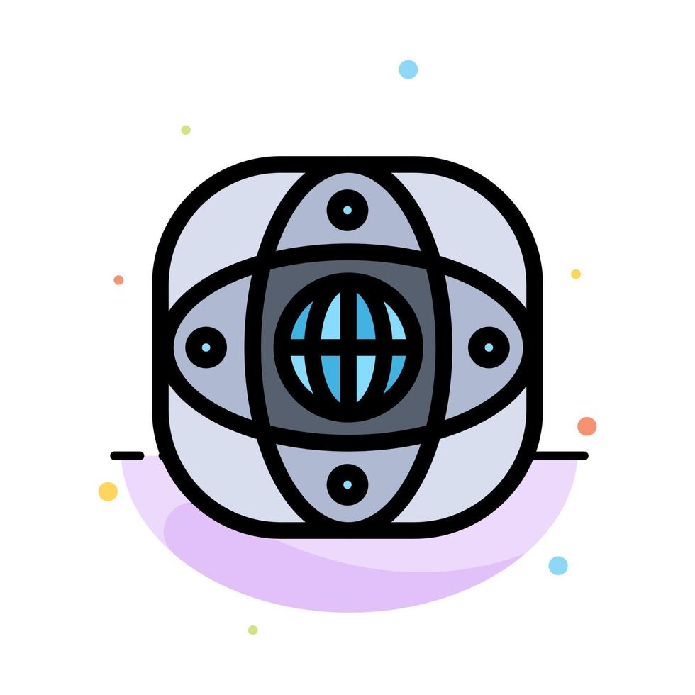Artificial Connection Earth Global Globe Abstract Flat Color Icon Template vector