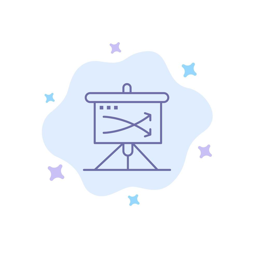 Strategic Business Plan Planning Graph Blue Icon on Abstract Cloud Background vector