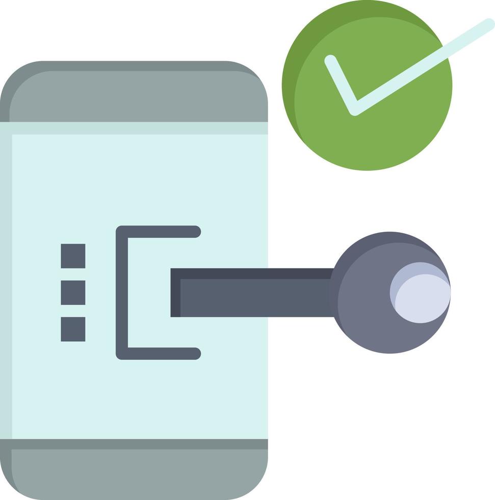 Key Lock Mobile Open Phone Security  Flat Color Icon Vector icon banner Template