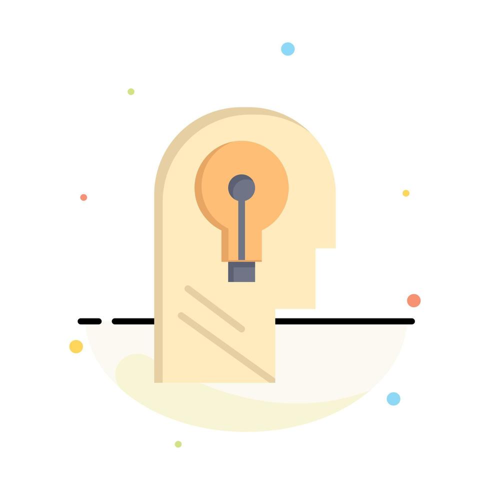 Business Head Idea Mind Think Abstract Flat Color Icon Template vector