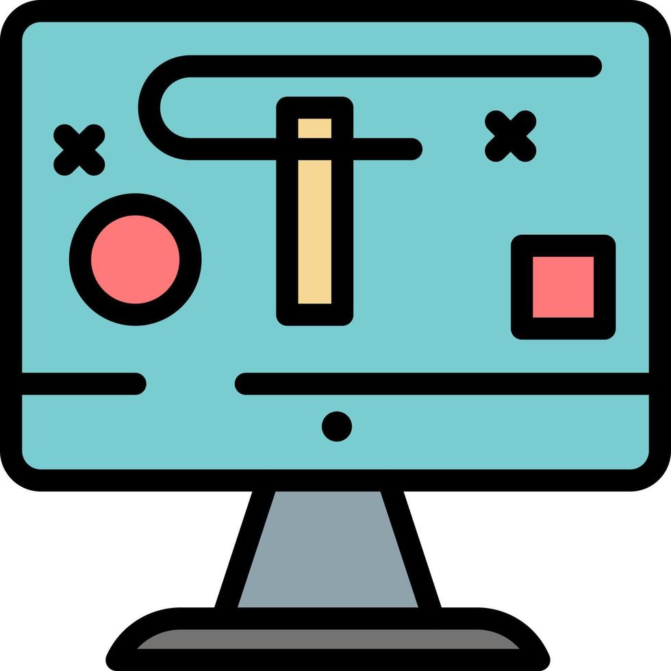 diseño de computadora mostrar gráficos color plano icono vector icono banner plantilla