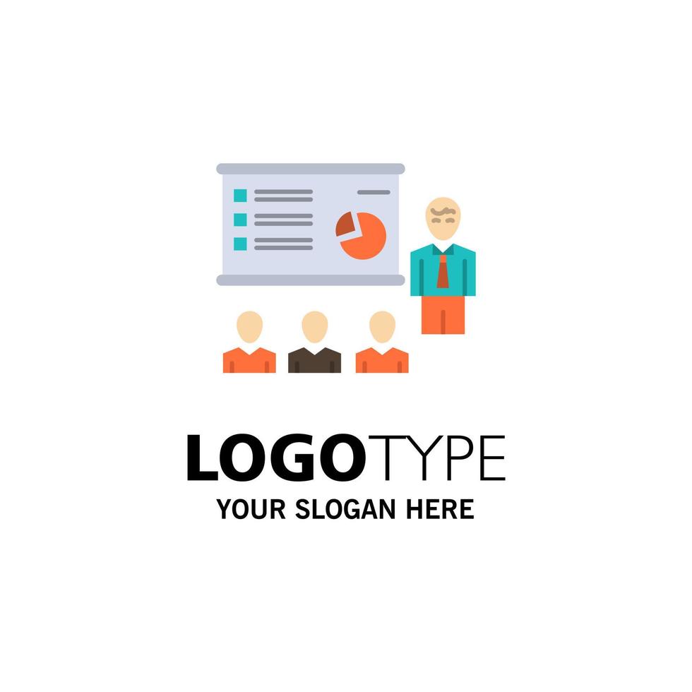 Presentation Analytics Business Graph Marketing People Statistics Business Logo Template Flat Color vector