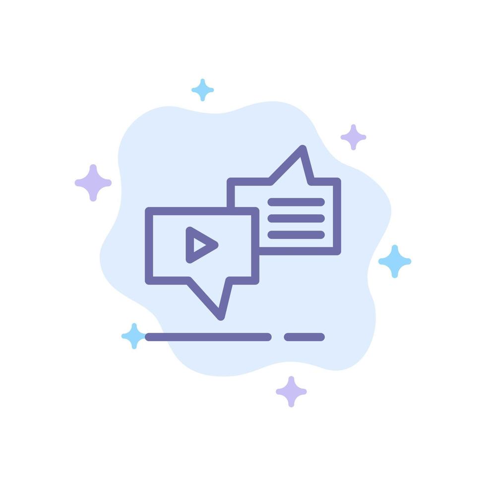 conexión de chat marketing mensajería voz icono azul sobre fondo de nube abstracta vector