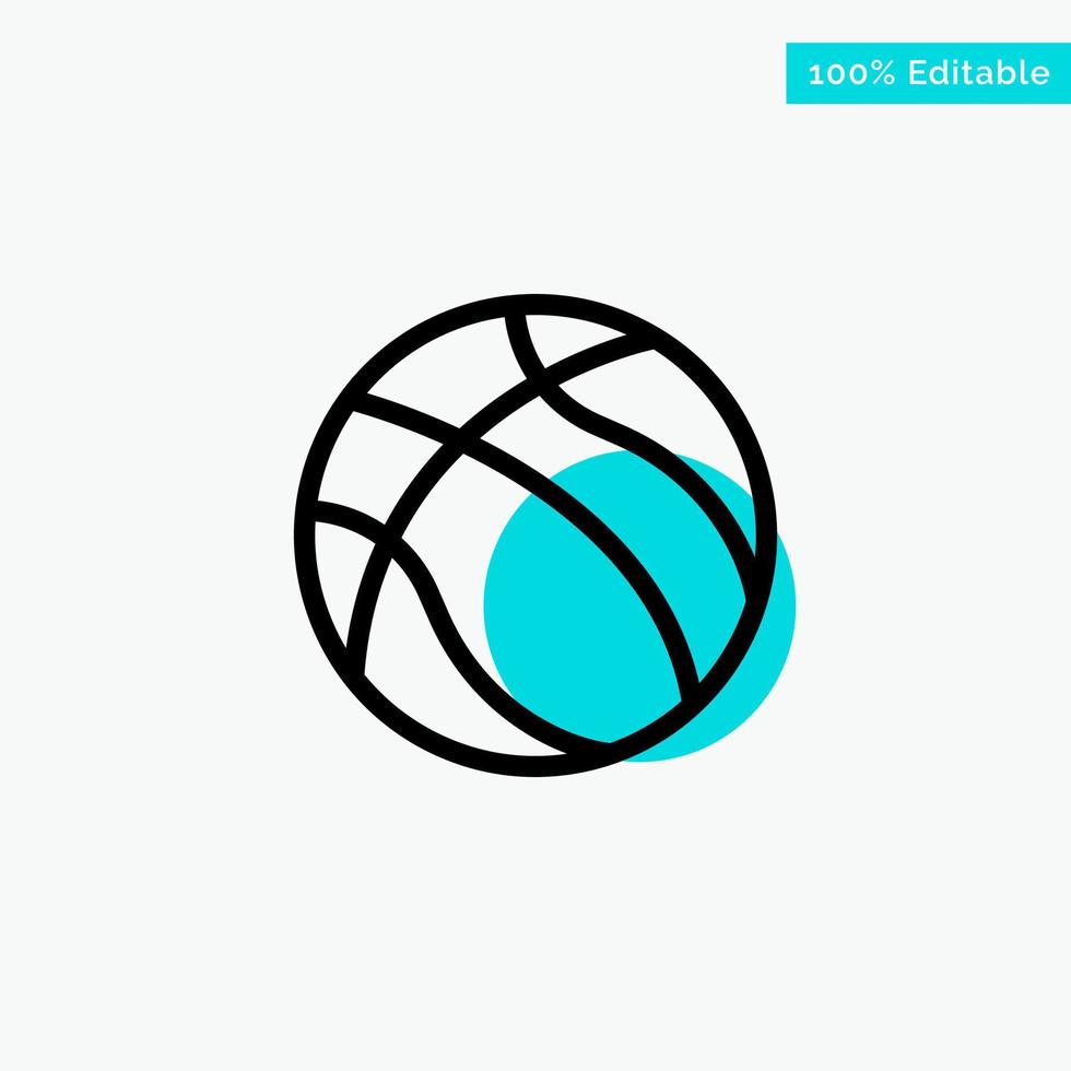 Ball Basketball Nba Sport turquoise highlight circle point Vector icon