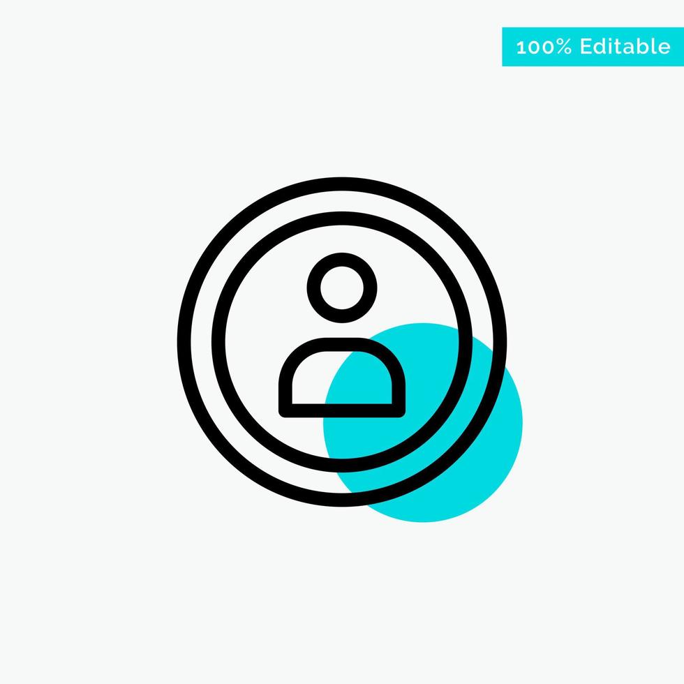Interface Navigation User turquoise highlight circle point Vector icon