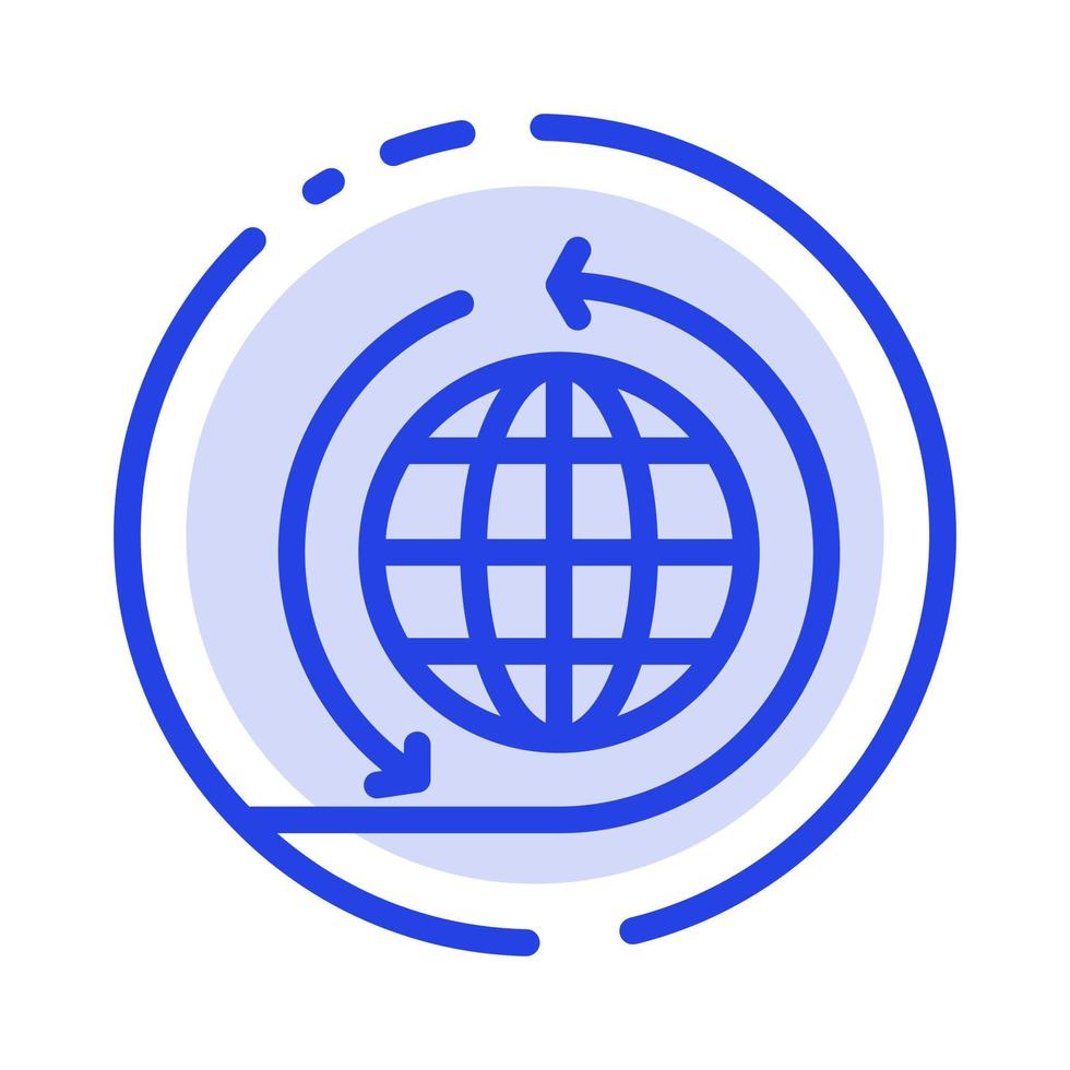 Global Business Business Network Global Blue Dotted Line Line Icon vector