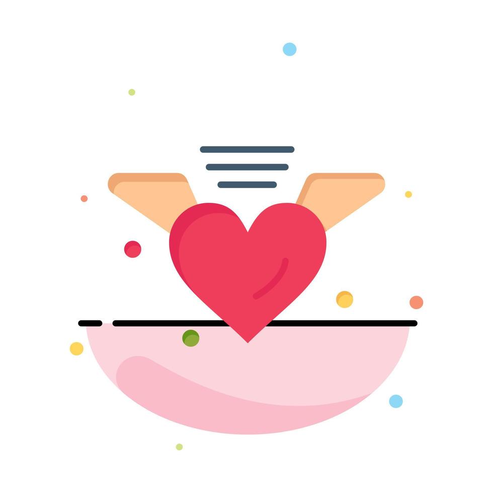 Loving Love Heart Wedding Business Logo Template Flat Color vector