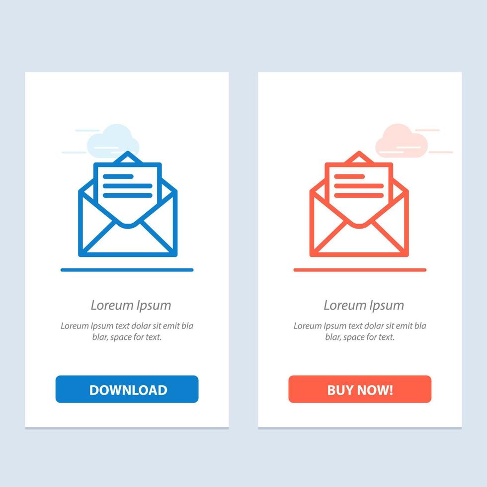 Email Mail Message Text  Blue and Red Download and Buy Now web Widget Card Template vector