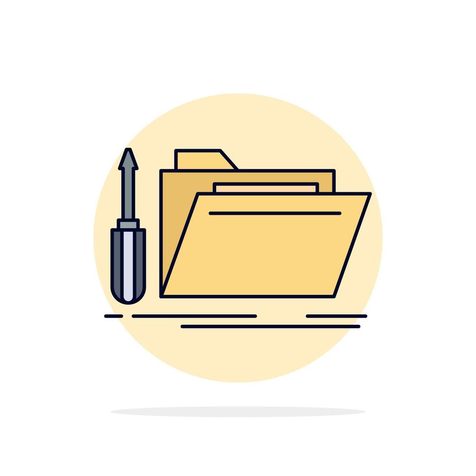 folder tool repair resource service Flat Color Icon Vector 18026489