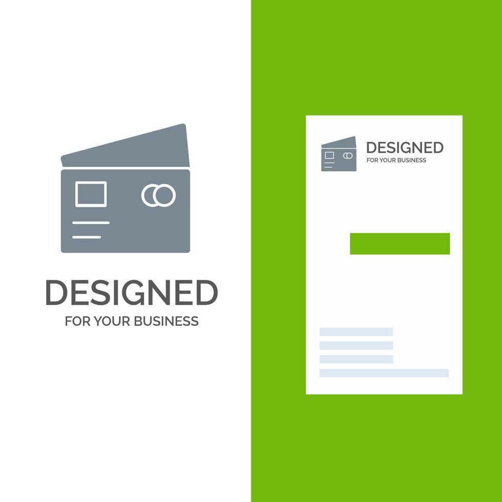 Credit Debit Global Pay Shopping Grey Logo Design and Business Card Template vector