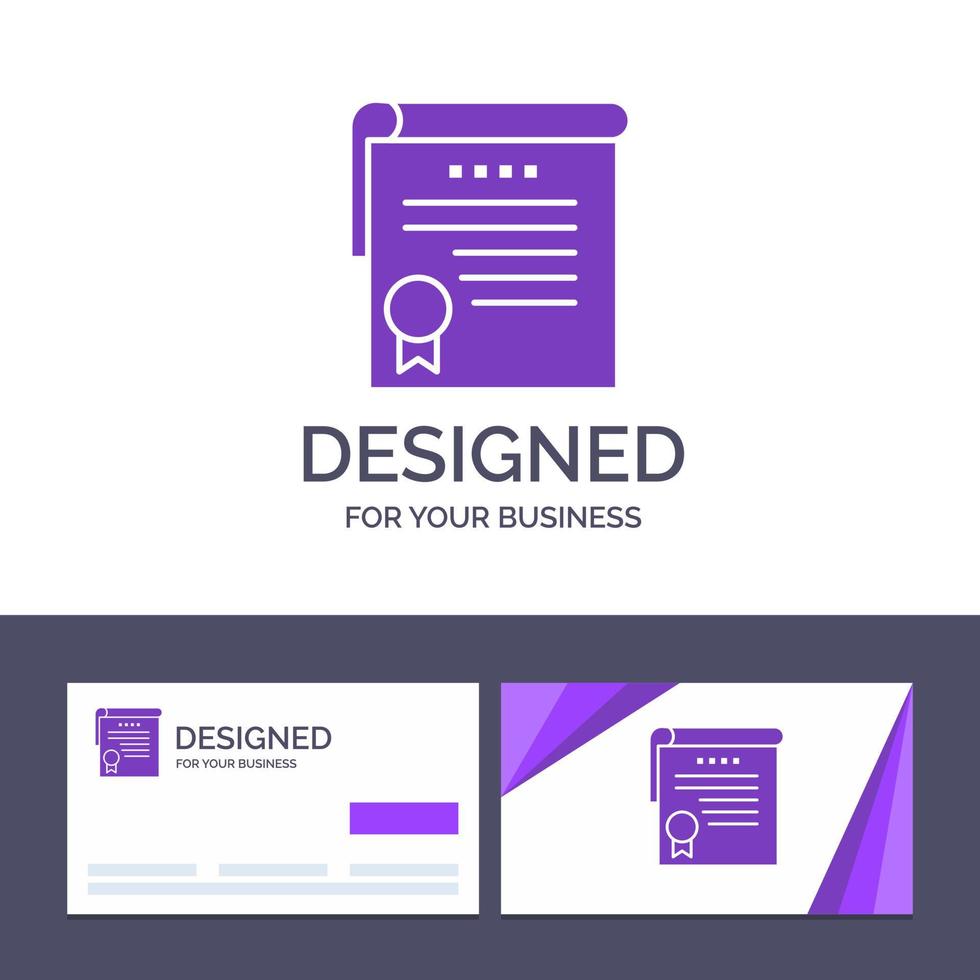 Creative Business Card and Logo template Certificate Achievement Degrees Award Vector Illustration