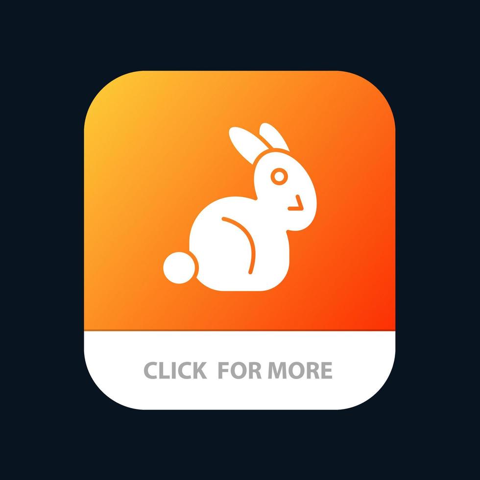 conejito conejo de pascua botón de la aplicación móvil versión de glifo de android e ios vector