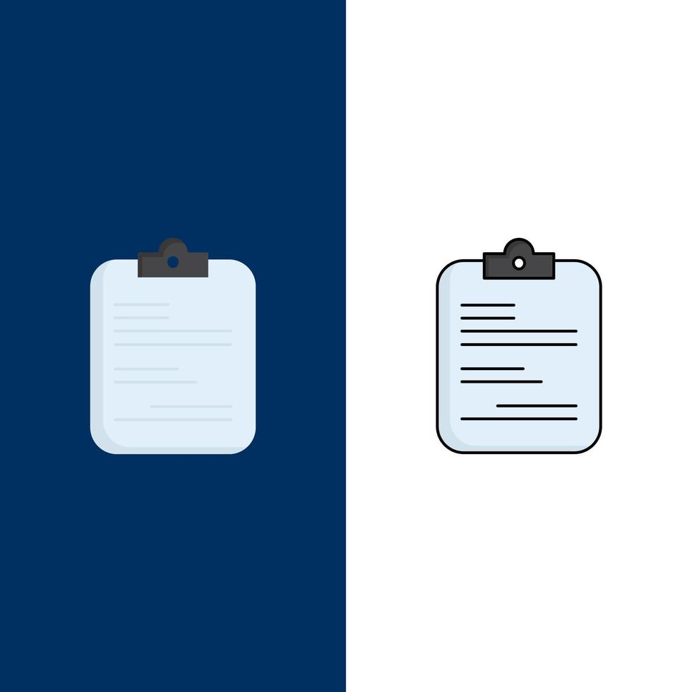 report medical paper checklist document Flat Color Icon Vector