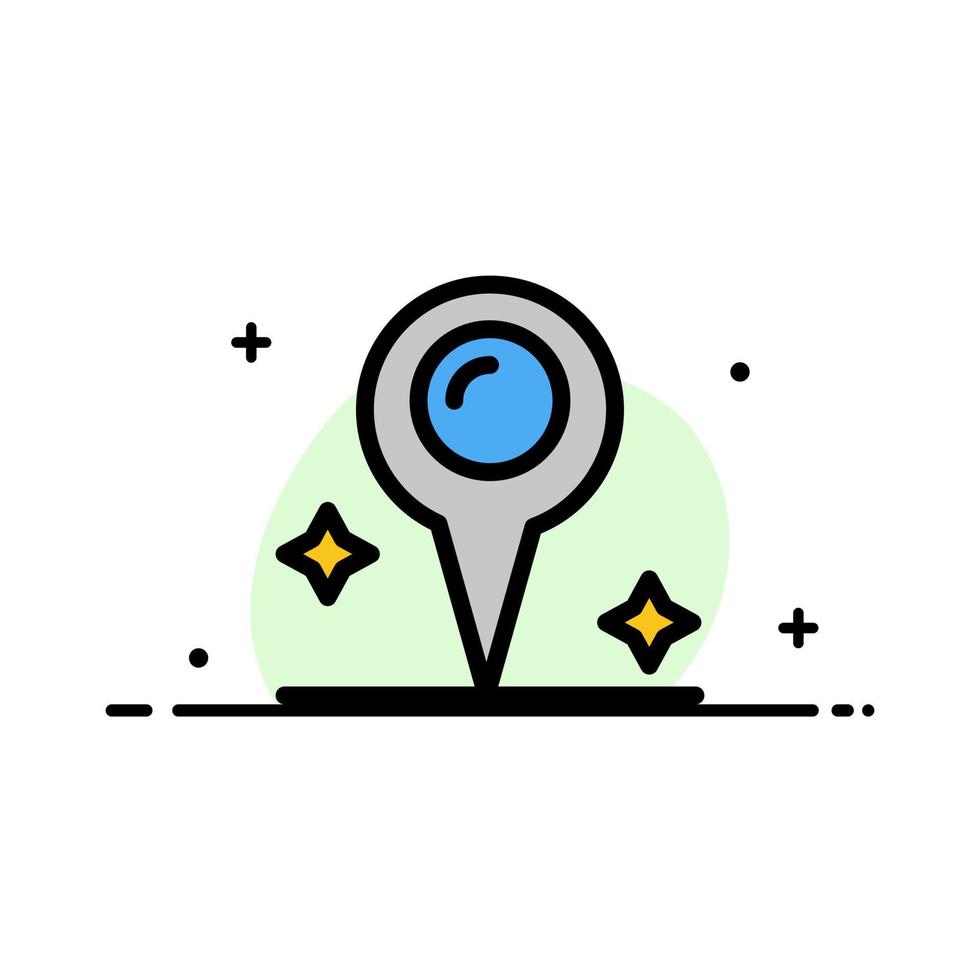 Map Location Marker  Business Flat Line Filled Icon Vector Banner Template