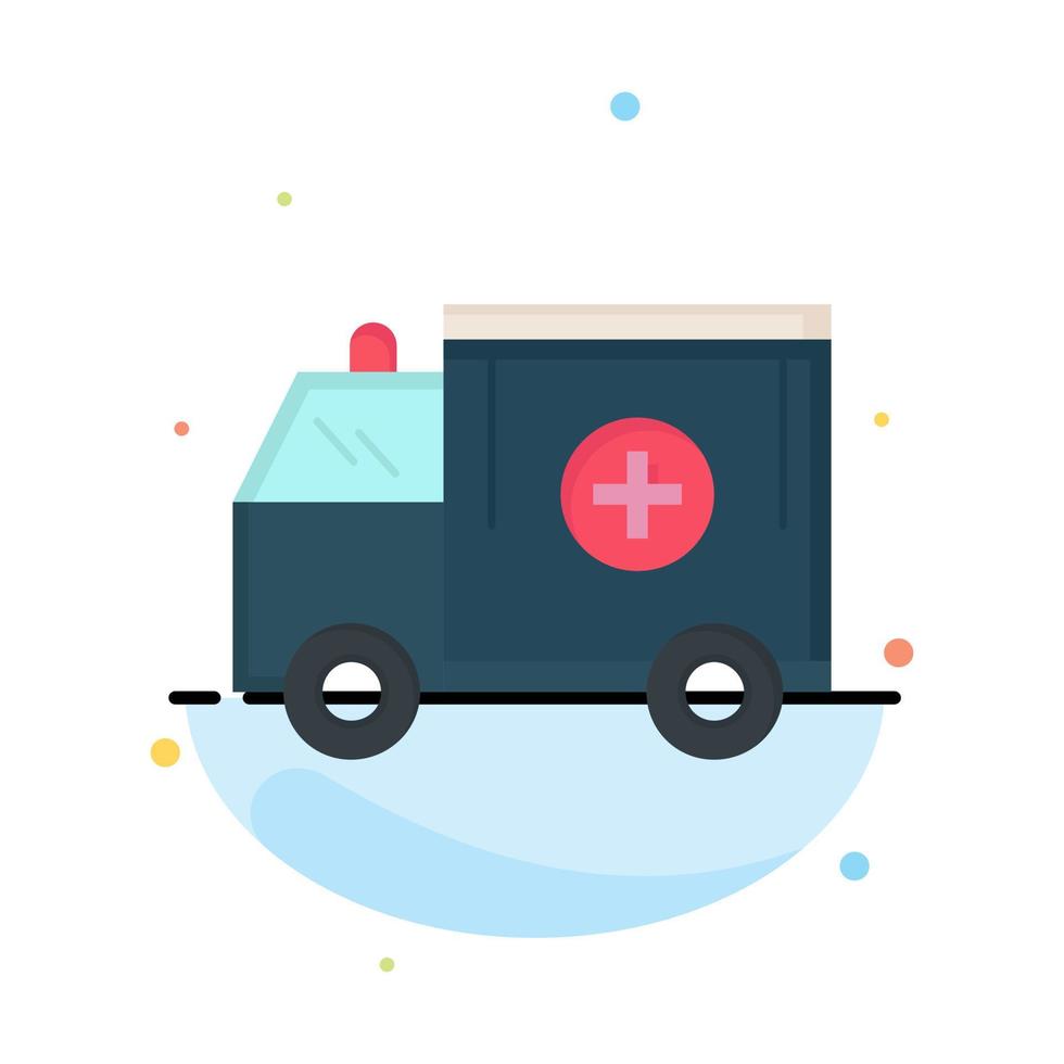 ambulance truck medical help van Flat Color Icon Vector