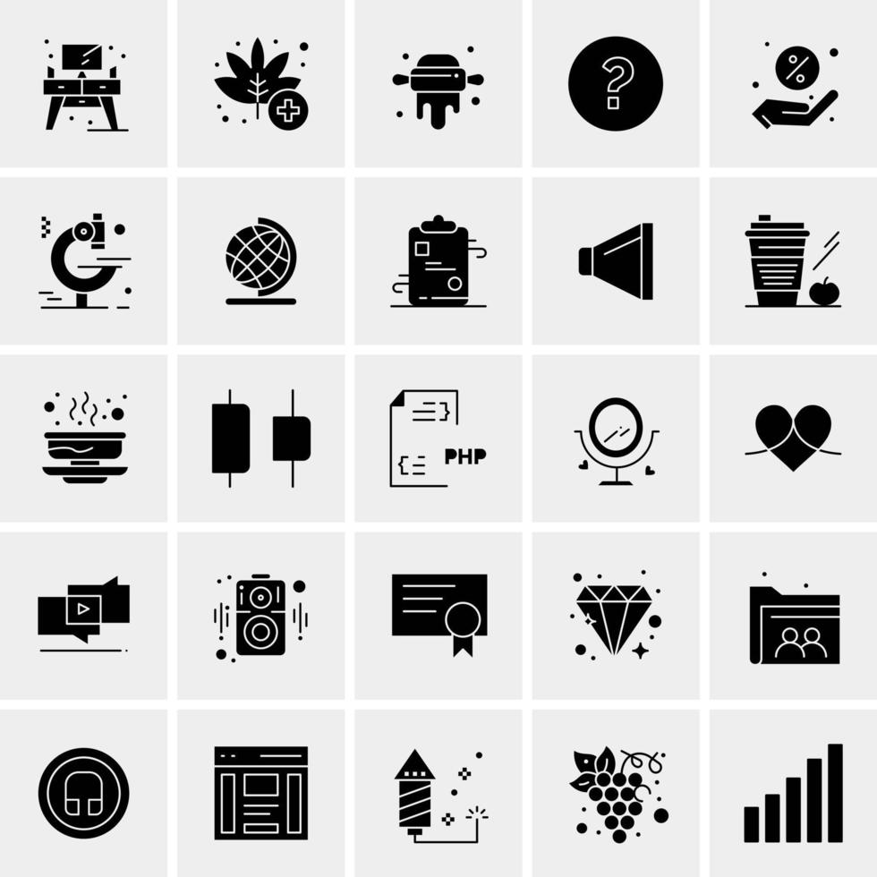 25 iconos de negocios universales vector ilustración de icono creativo para usar en proyectos relacionados con la web y dispositivos móviles