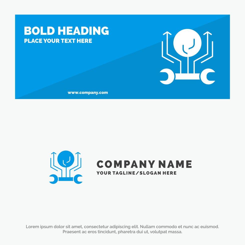 Development Engineering Growth Hack Hacking SOlid Icon Website Banner and Business Logo Template vector