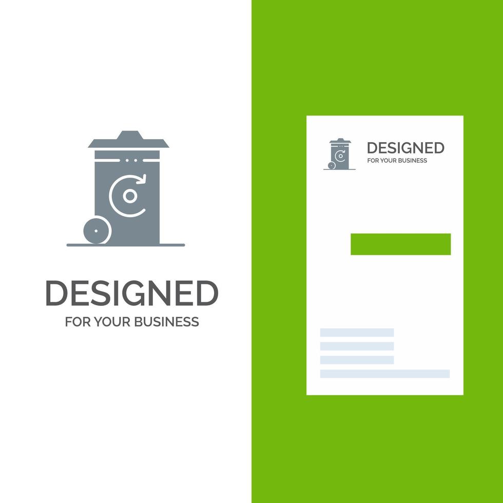 Bin Recycling Energy Recycil bin Grey Logo Design and Business Card Template vector