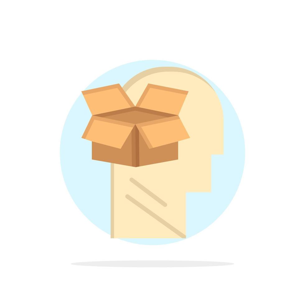 Box Unbox Data User Male Abstract Circle Background Flat color Icon vector
