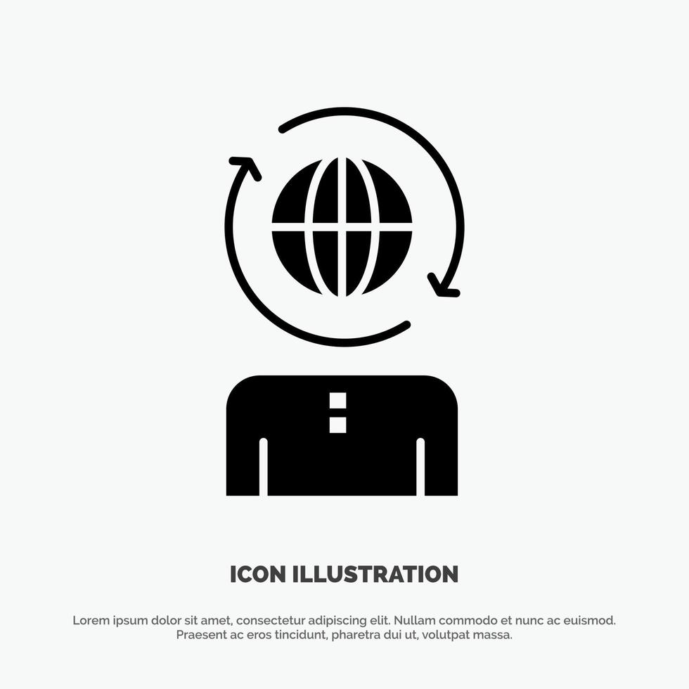 Business Global Management Modern solid Glyph Icon vector
