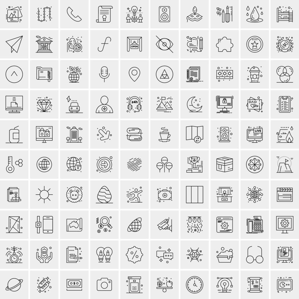 Set of 100 Creative Business Line Icons vector