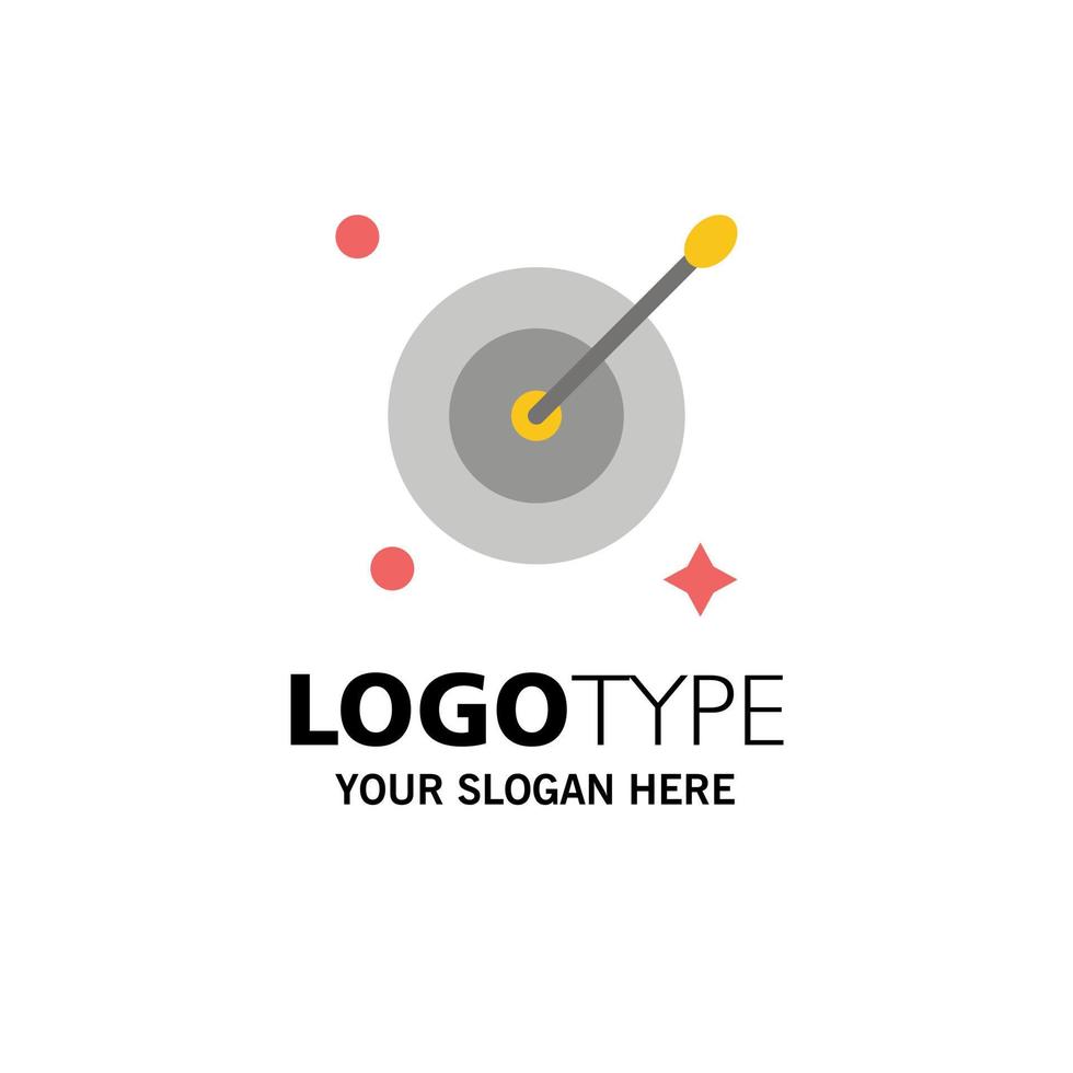 Target Aim Arrow Business Logo Template Flat Color vector