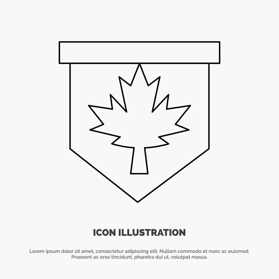 Tag Leaf Canada Sign Line Icon Vector