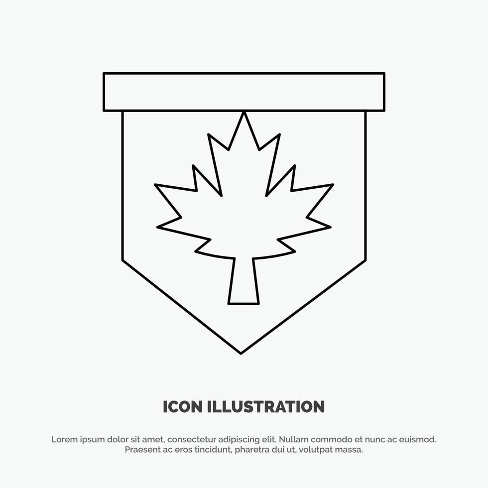 Tag Leaf Canada Sign Line Icon Vector