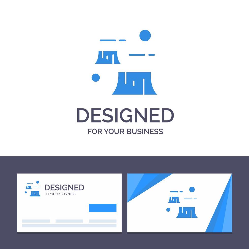 Creative Business Card and Logo template Factory Damage Deforestation Destruction Environment Vector Illustration