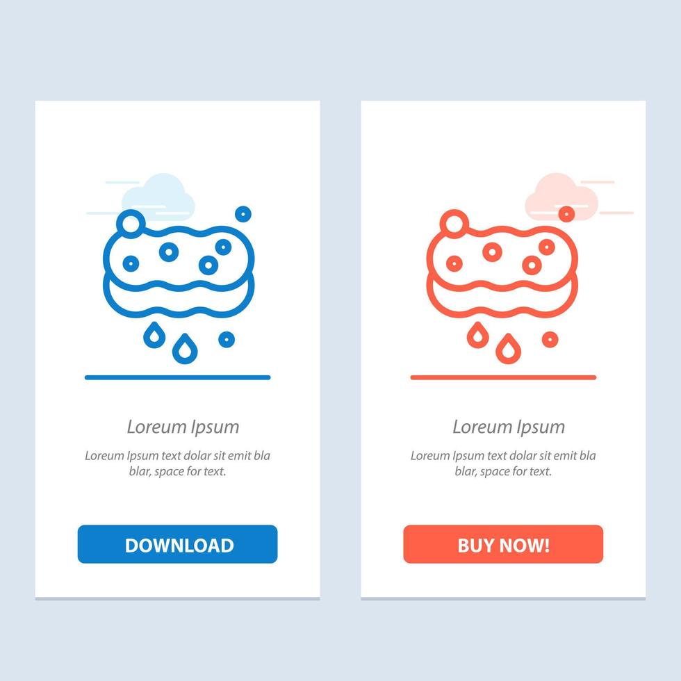 Clean Cleaning Sponge Wash  Blue and Red Download and Buy Now web Widget Card Template vector