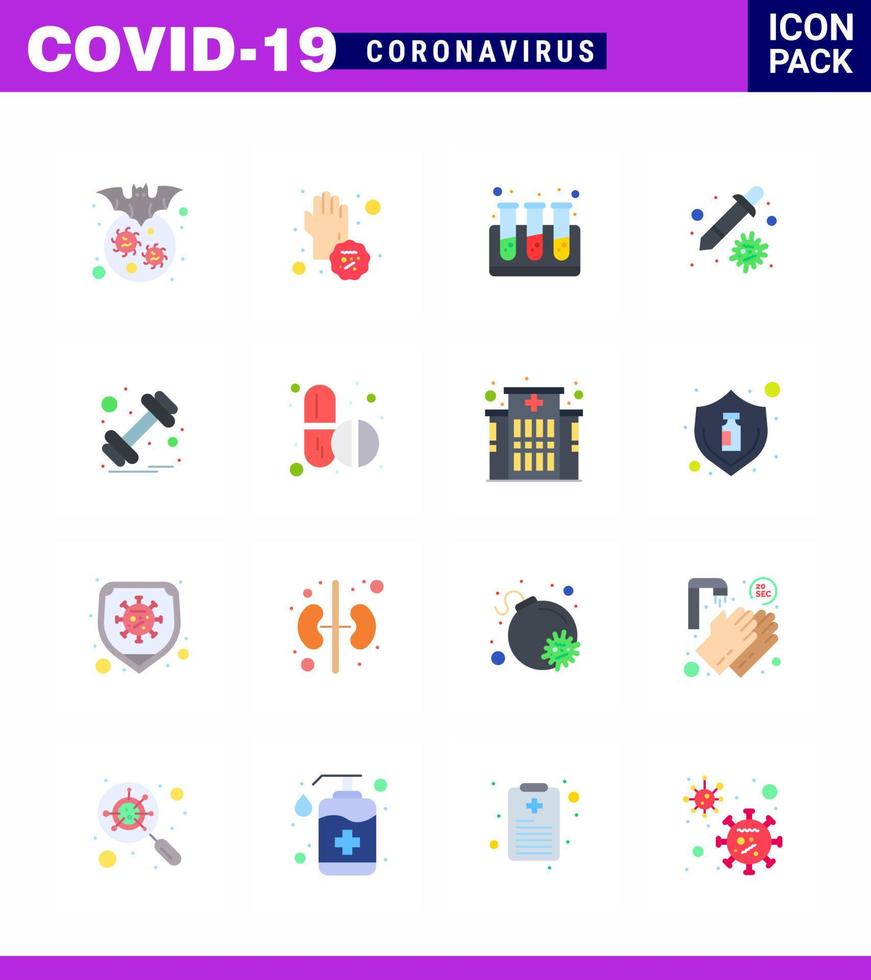 Simple Set of Covid19 Protection Blue 25 icon pack icon included dumbbell pipette disease healthcare test tubes viral coronavirus 2019nov disease Vector Design Elements