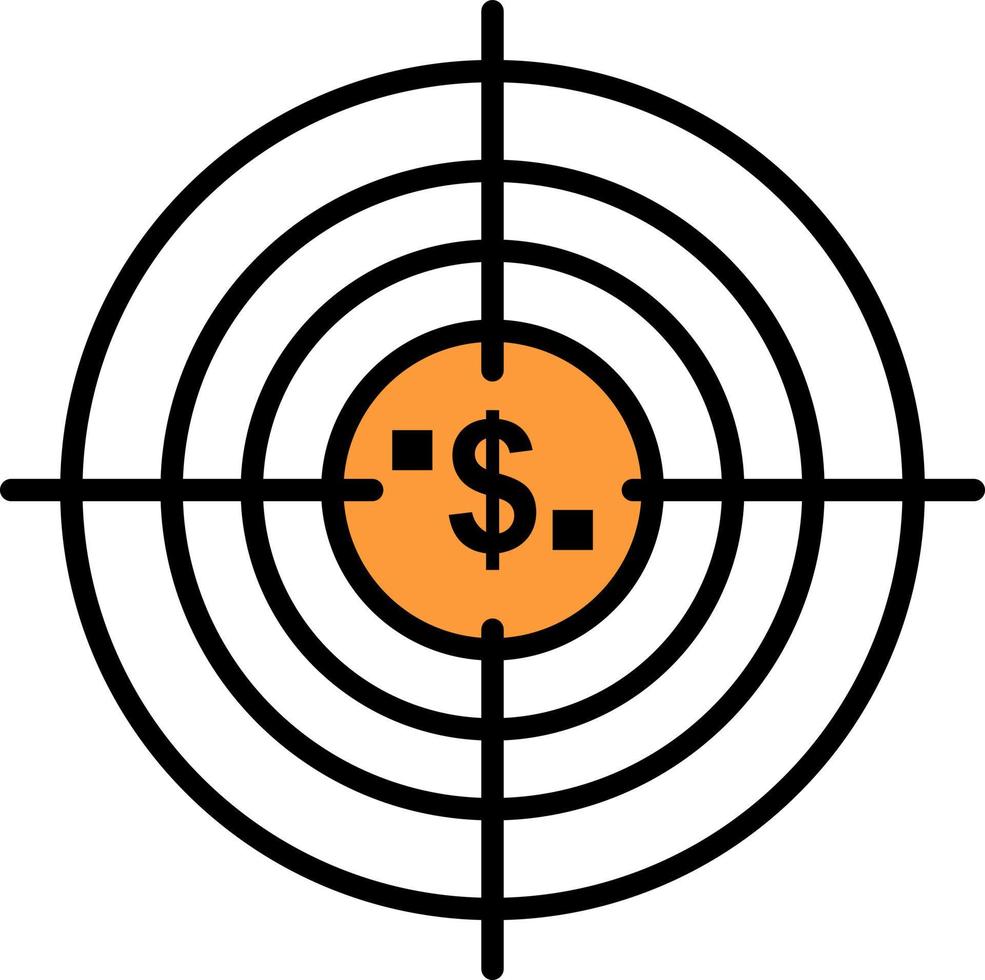 Target Aim Business Cash Financial Funds Hunting Money  Flat Color Icon Vector icon banner Template